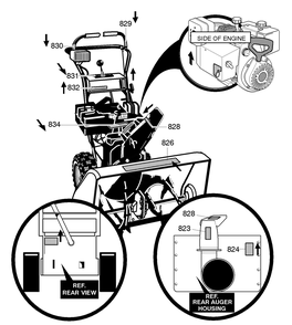 Decals Diagram and Parts List for C950-52420-0 2004 Briggs and Stratton Snow Blower